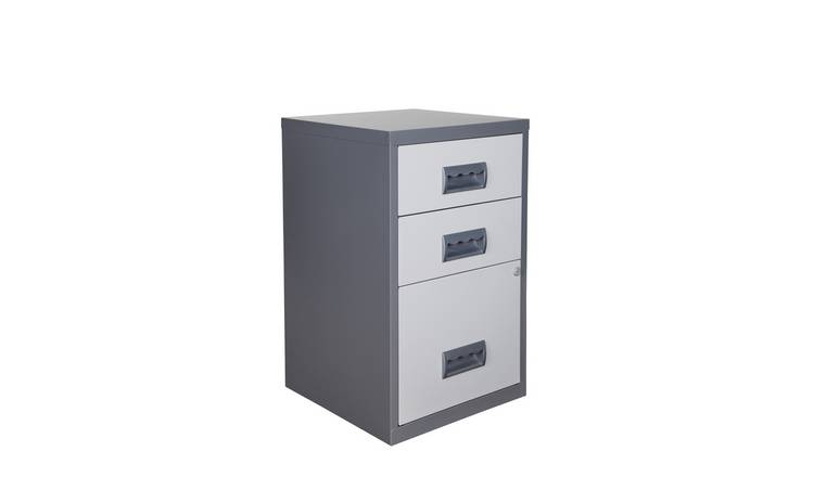 Buy Pierre Henry A4 3 Drawer Combi Filing Cabinet Silver White