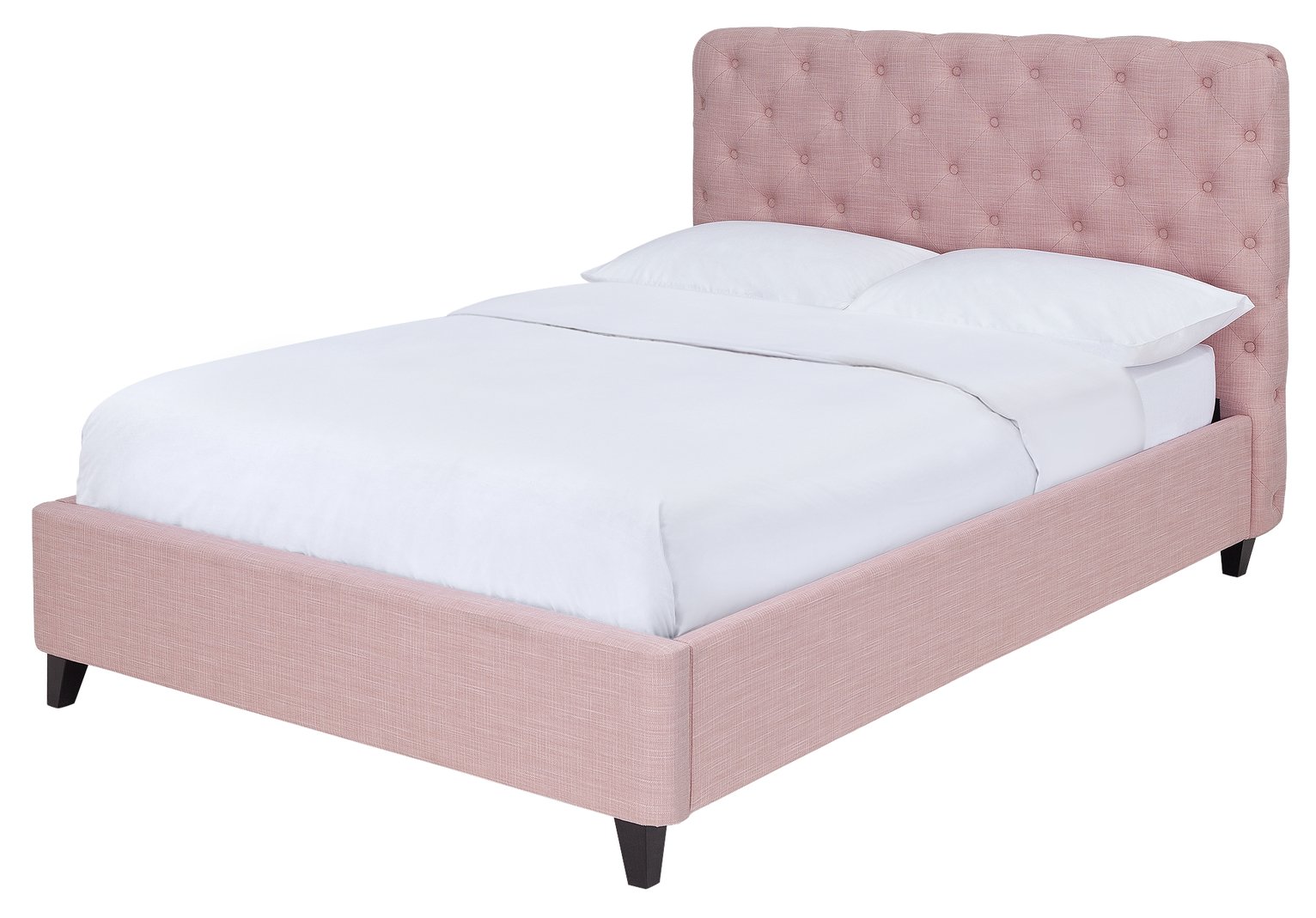Argos Home Bouton Upholstered Kingsize Bed Frame - Pink
