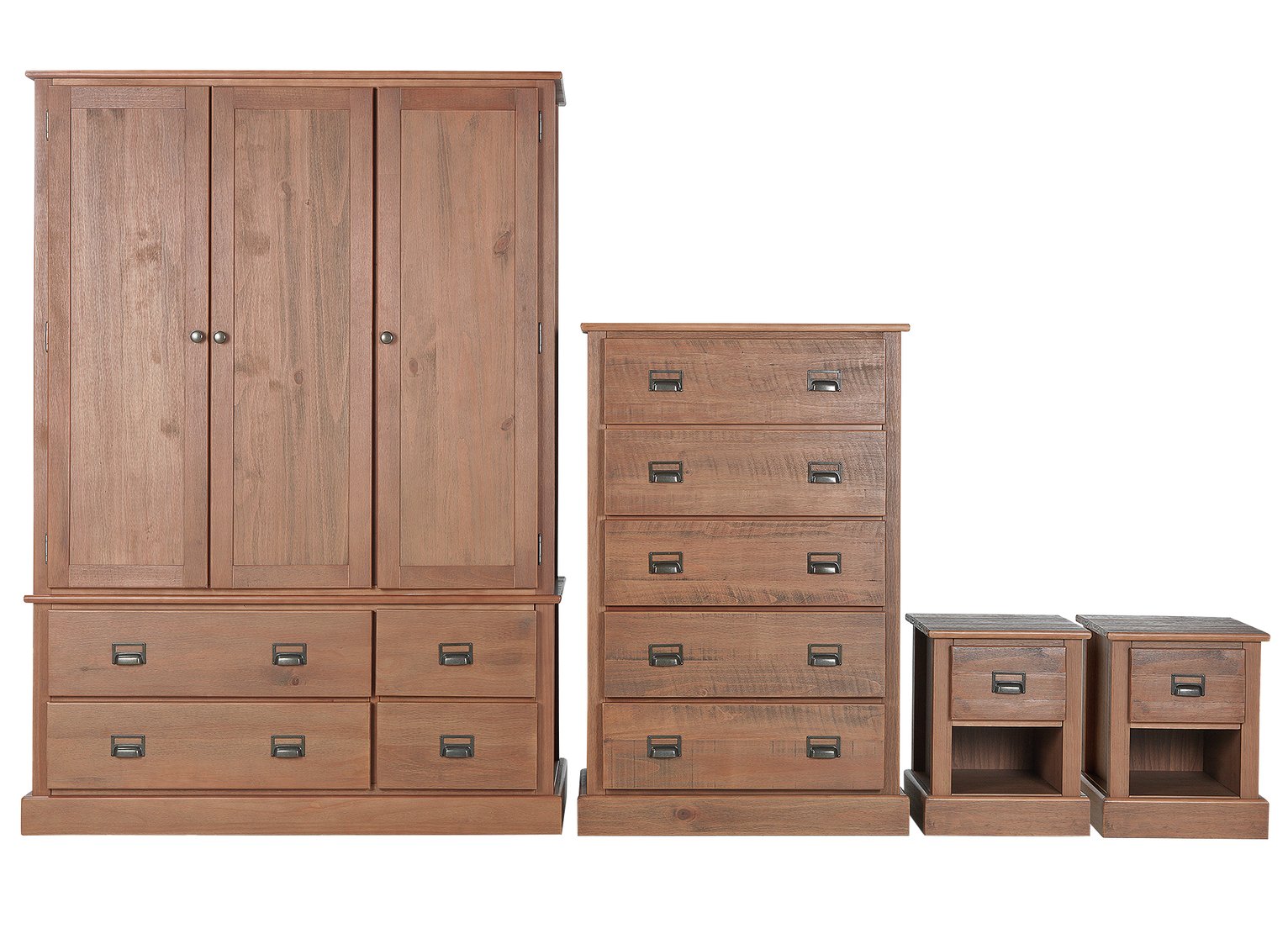 Argos Home Drury 4 Piece 3 Door 4 Drawer Wardrobe Set - Pine