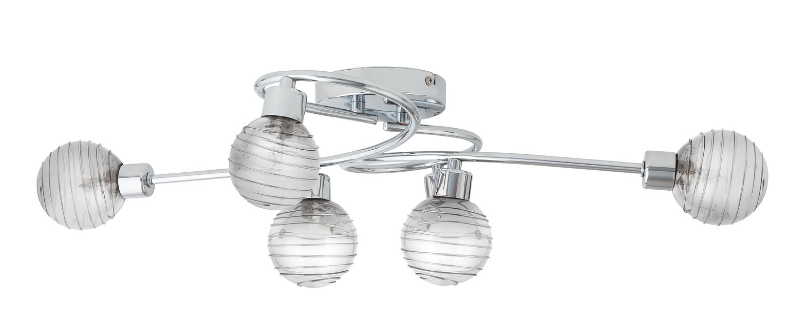 Argos Home Logan 6 Light Ceiling Light - Chrome