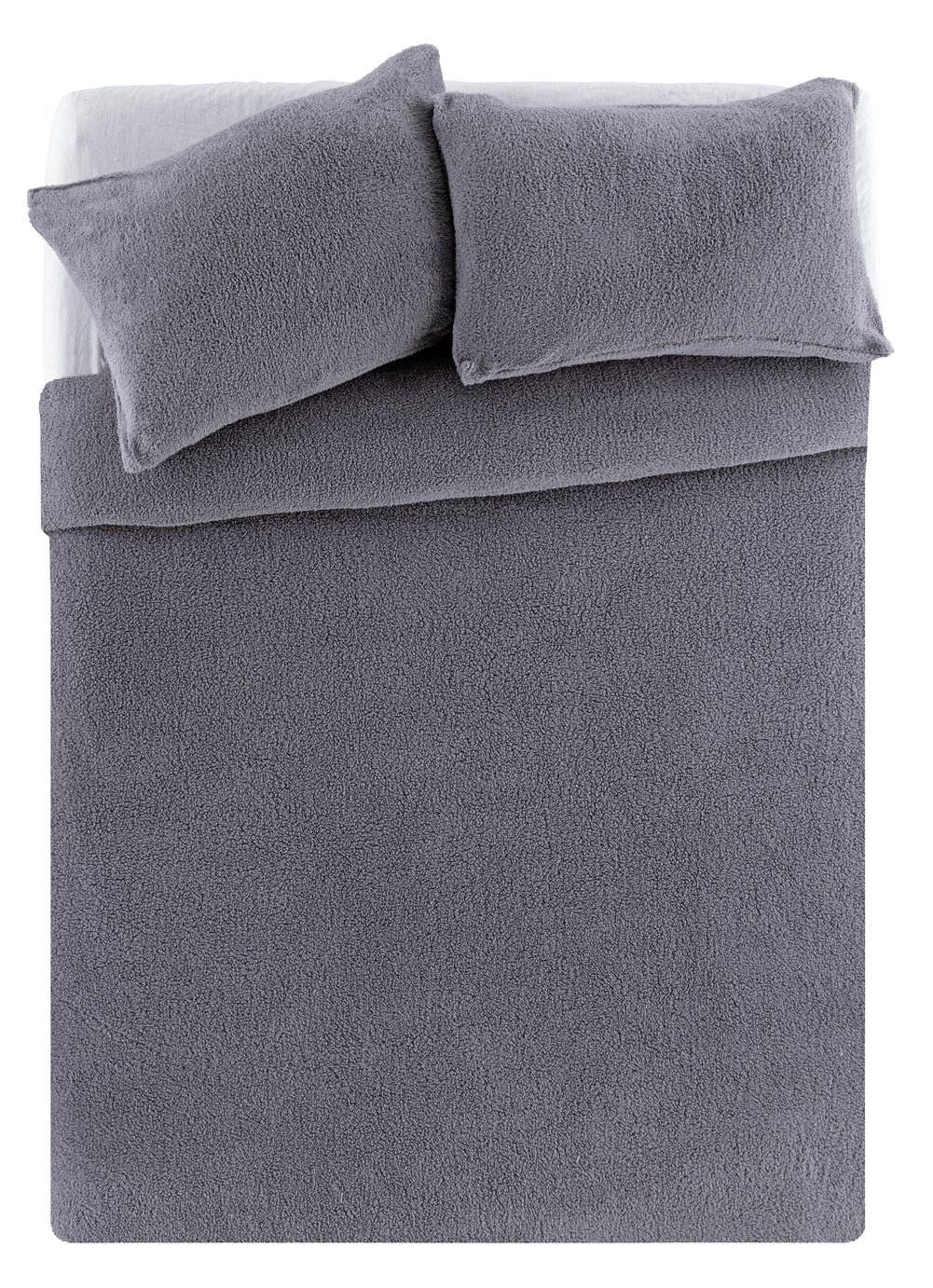 Argos Home Grey Fleece Bedding Set - Double