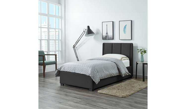 Black ottoman on sale double bed