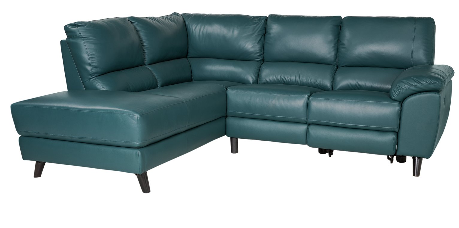 Argos Home Elliot Left Corner Leather Mix Recline Sofa -Teal review