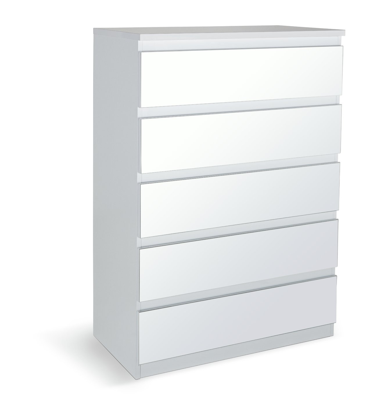 Habitat Jenson Gloss 5 Drawer Mirror Chest - White