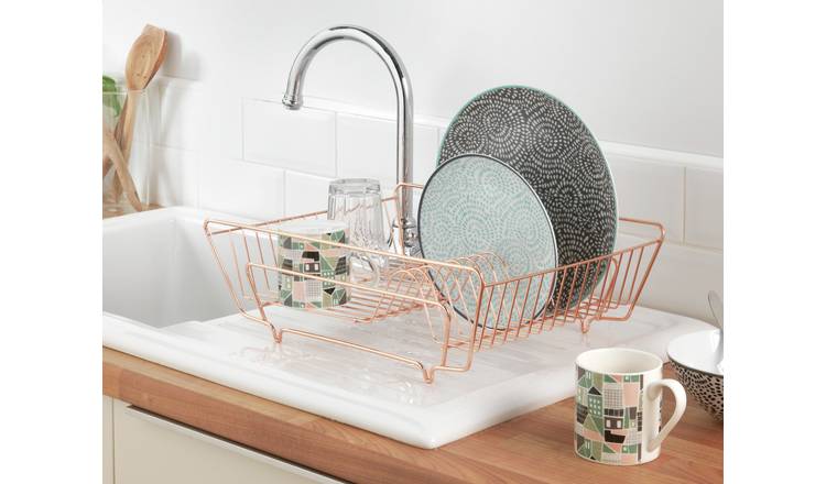 Rose gold dish drainer wilko hot sale