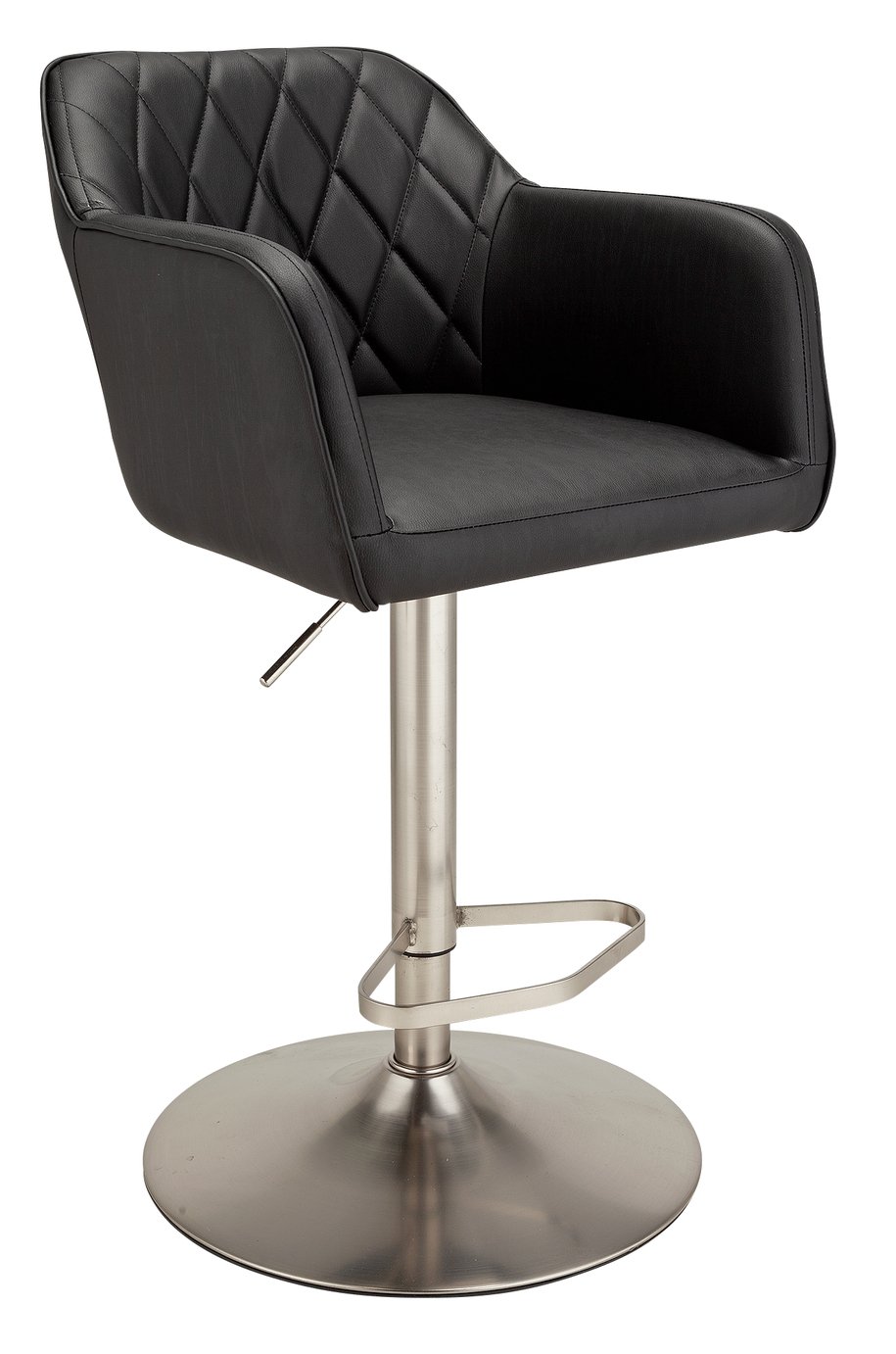 Argos Home Ellington Quilted Faux Leather Bar Stool - Black