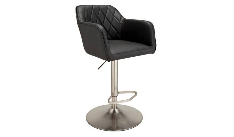 Buy Argos Home Ellington Quilted Faux Leather Bar Stool Black