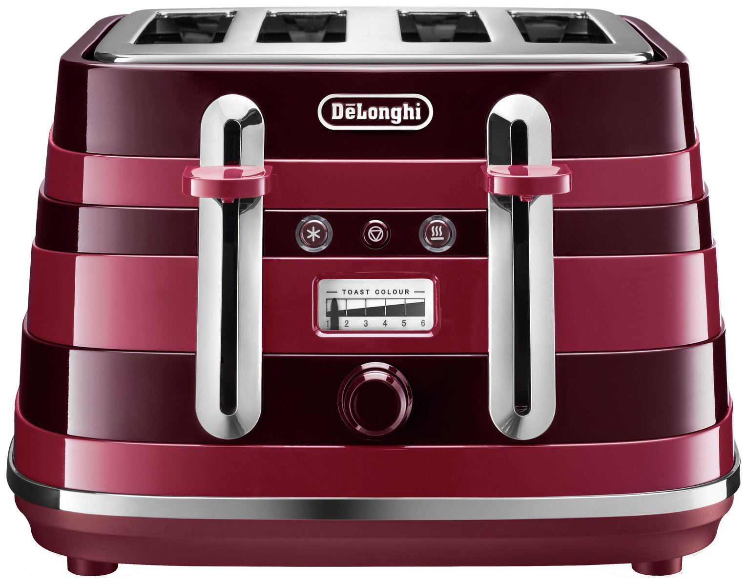 De'Longhi CTA4003R Avvolta 4 Slice Toaster - Red & Black