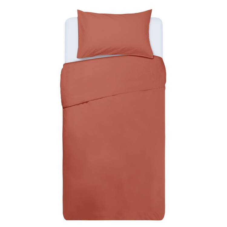 Habitat Polycotton Plain Rust Bedding Set - Single 0