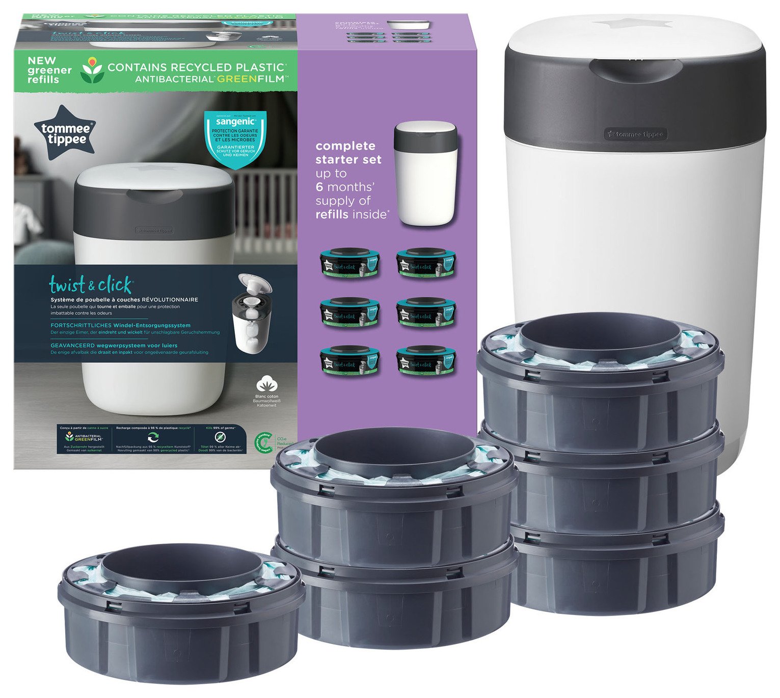 Tommee Tippee Twist & Click Nappy Bin and 6 Cassettes Review