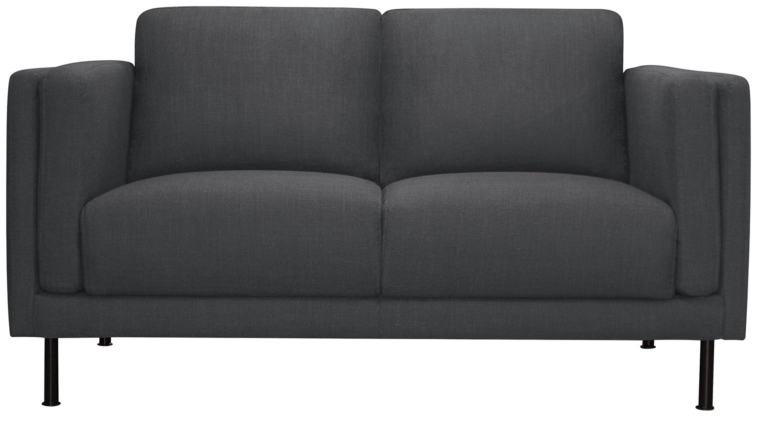 Argos Home Hugo 2 Seater Fabric Sofa - Charcoal