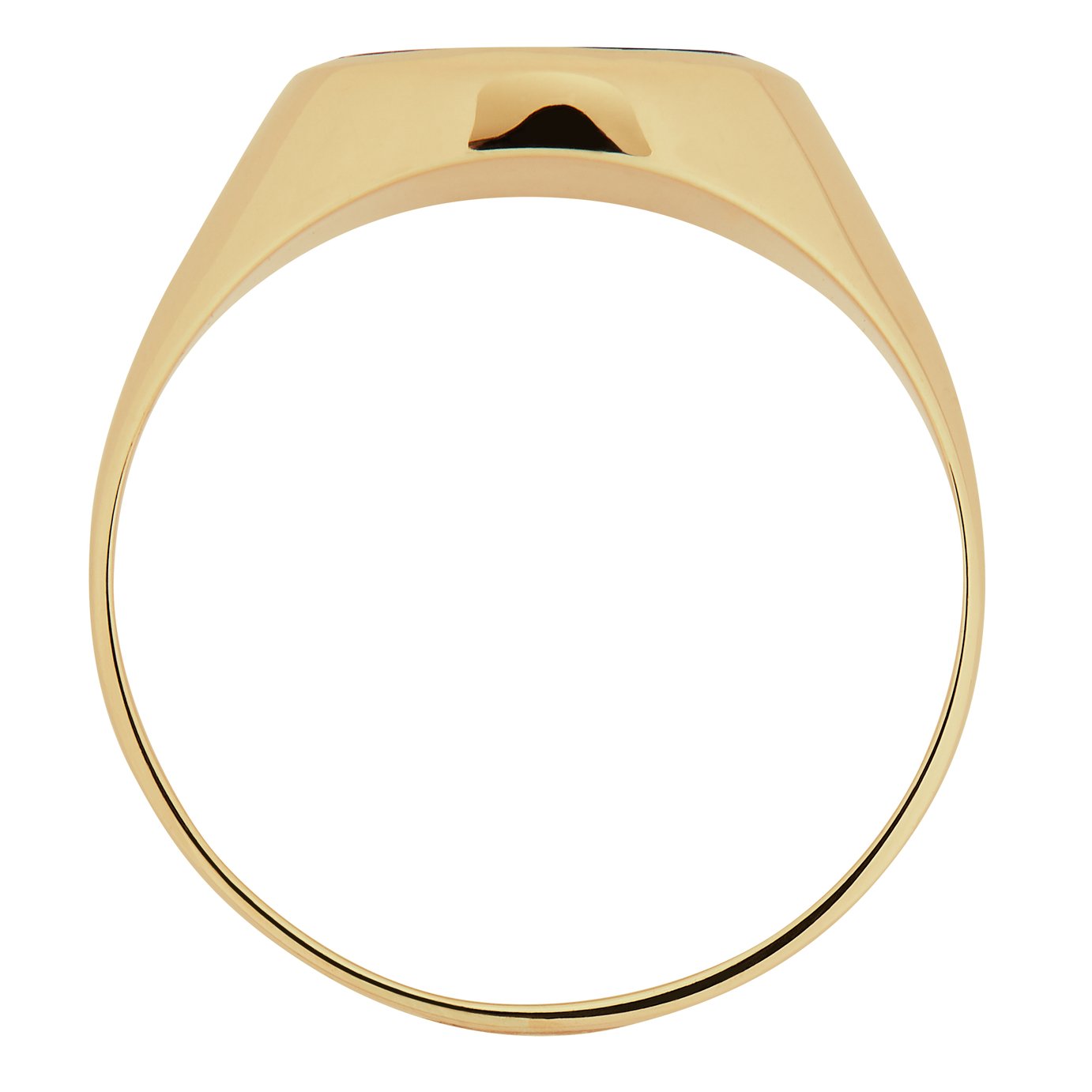 Revere Mens 9ct Yellow Gold Onyx Stripe Ring - Q