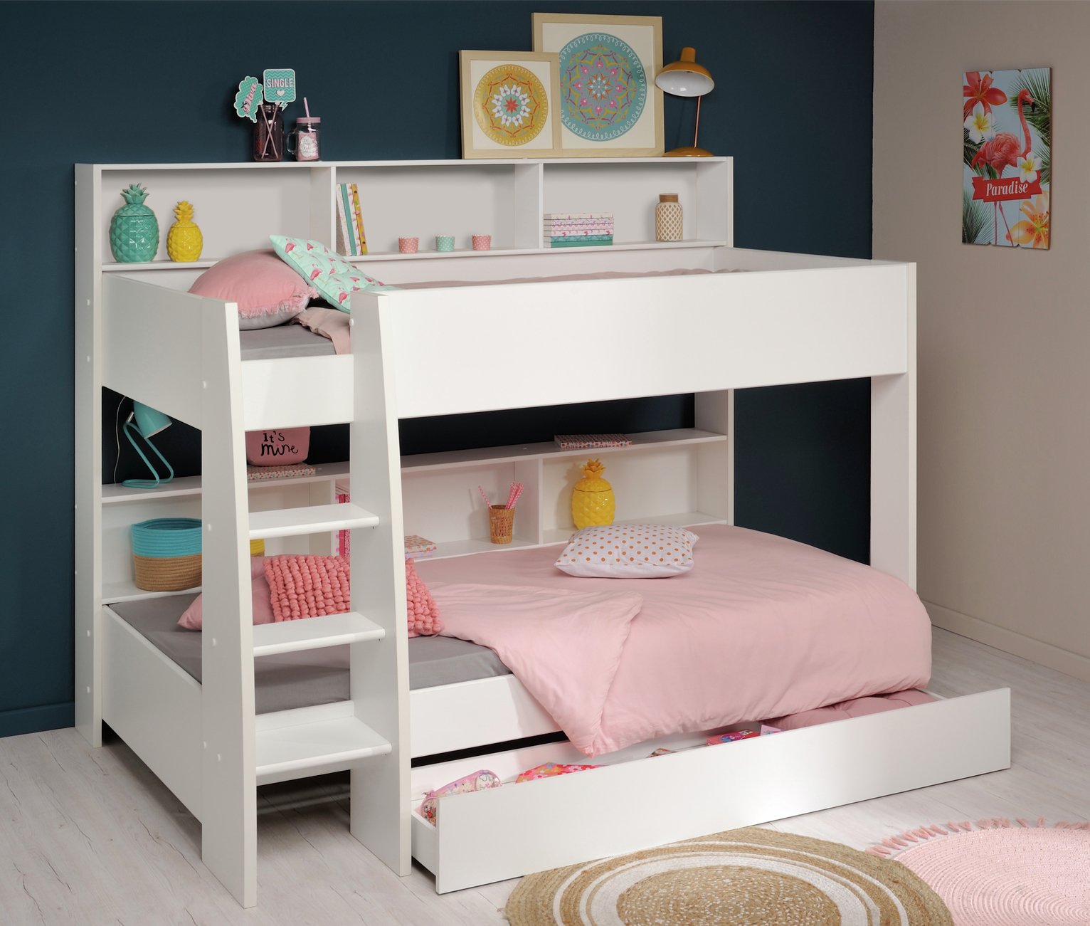 Parisot Leo Bunk Bed with Drawer - White