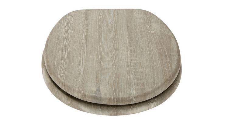 Grey oak shop toilet seat