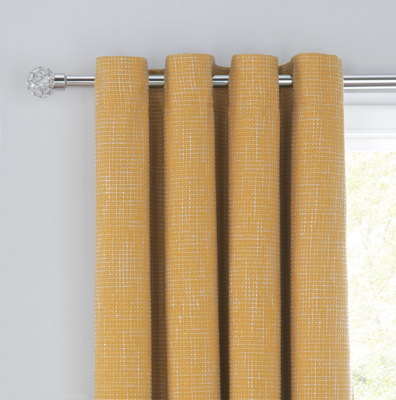 Argos Home Weave Blackout Lined Eyelet Curtains - Mustard