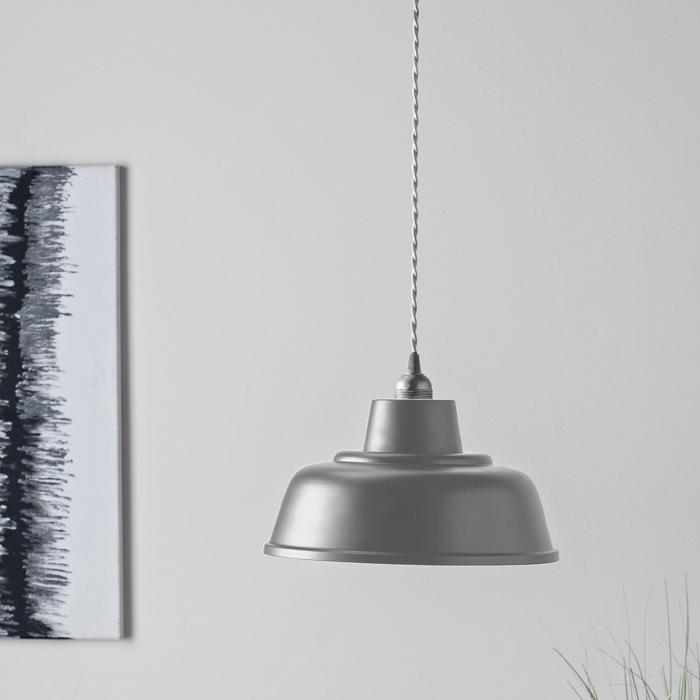 Habitat Core Metal Pendant Shade - Flint Grey