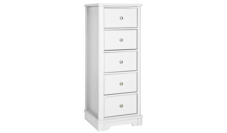 Buy Argos Home Ashbourne 5 Drawer Tallboy Soft White Chest Of