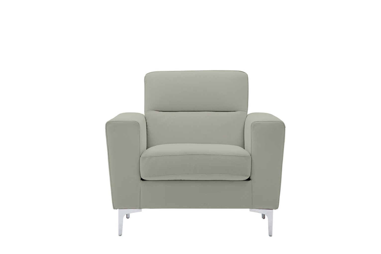 Argos Home Campbell Leather Armchair - Light Grey
