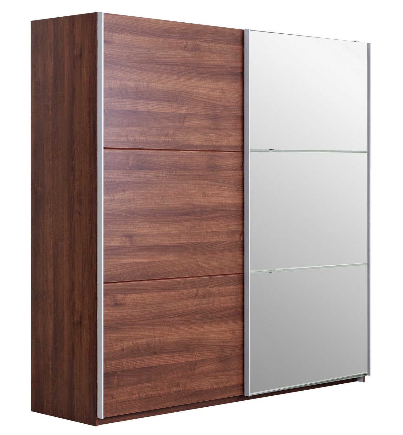 Argos Home Holsted Extra Large Walnut Eff & Mirror Wardrobe