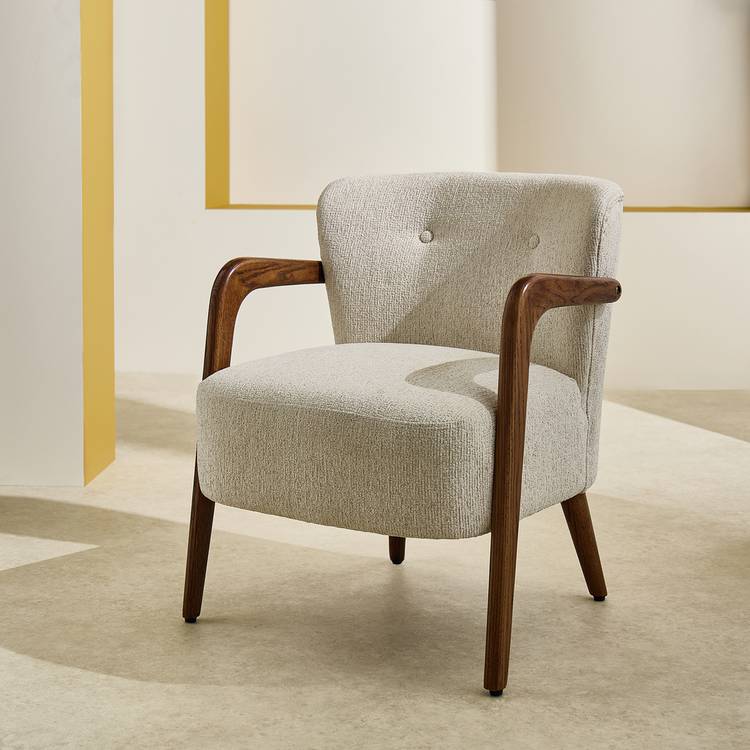 Habitat Yanni II Woven Fabric Accent Chair - Natural 0