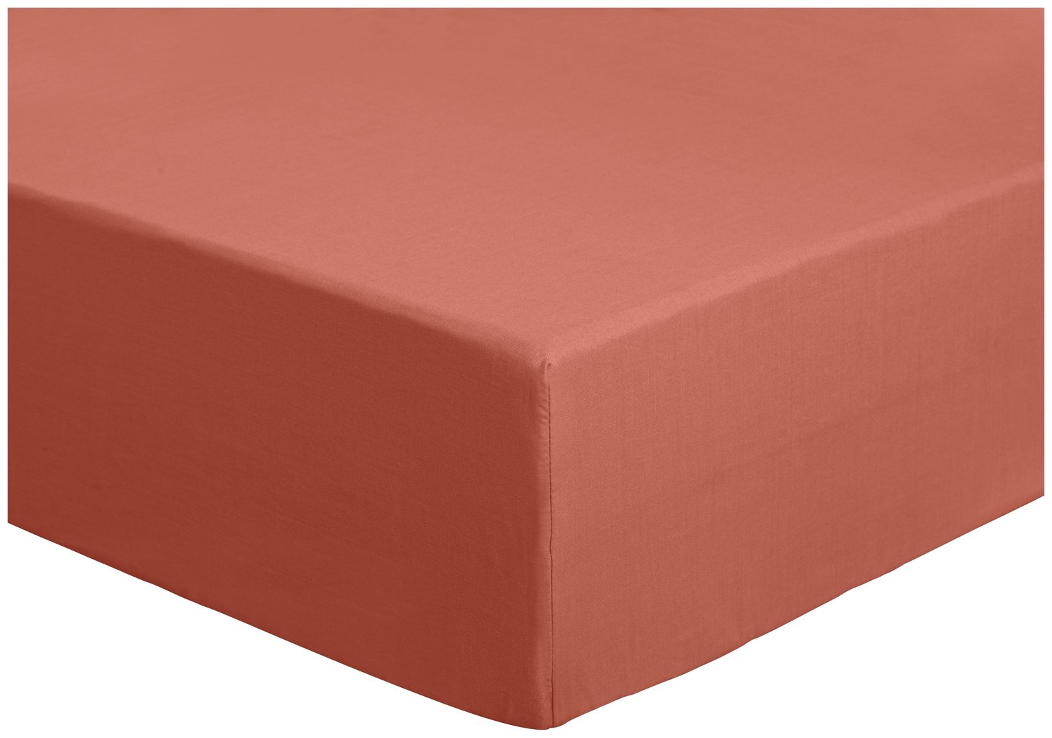 Habitat Plain Rust Fitted Sheet - Double