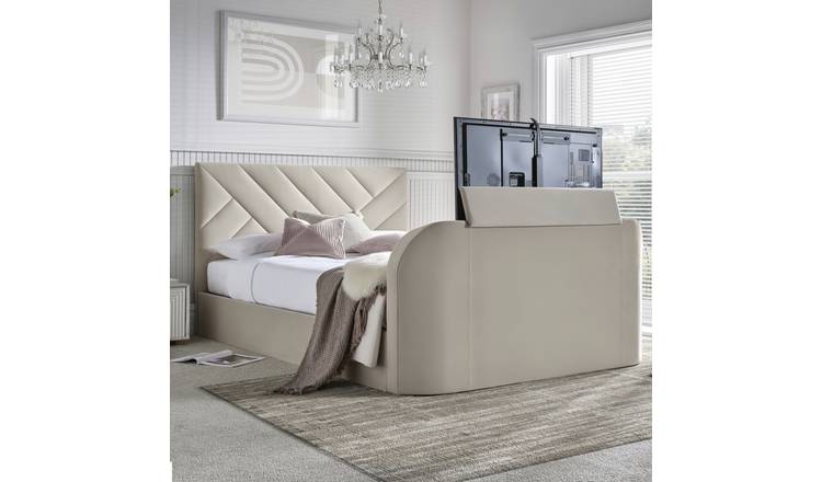 Time4Sleep Sanderson Double Side Lift Ottoman TV Bed - Beige