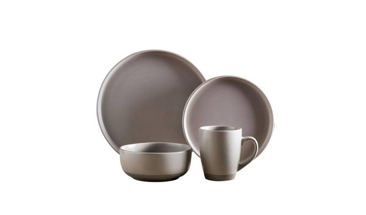 Barbary & Oak Avena 16 Piece Stoneware Dinner Set - Grey