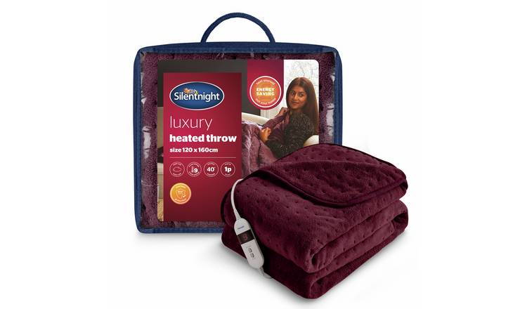 Silentnight Luxury Heated Throw - Berry