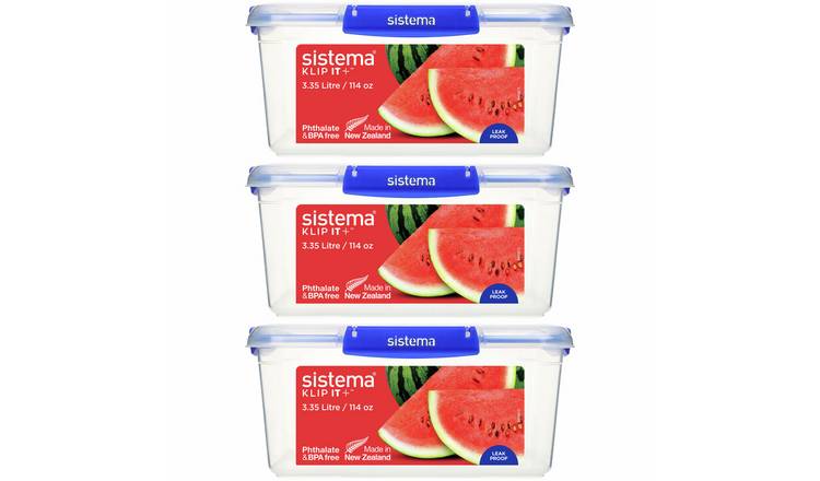 Newell Brands Sistema Klip It Plus Food Storage Containers - Pack of 3