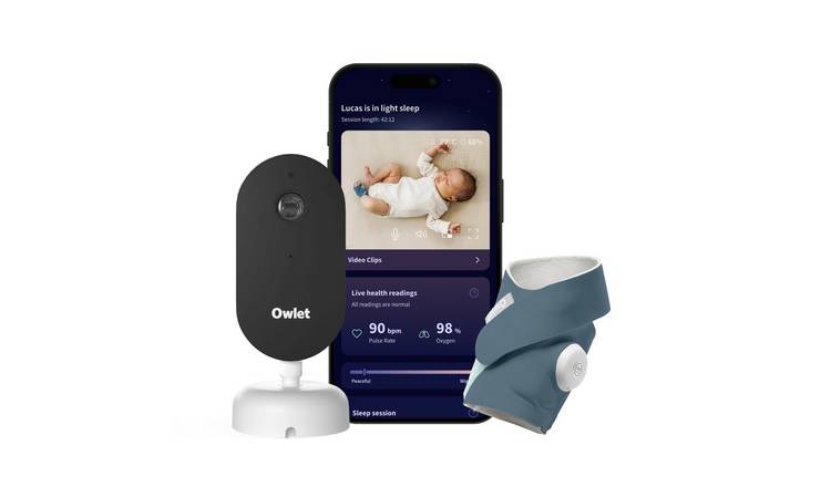 Owlet Dream Duo Sock & Sight 2K HD Smart Baby Monitor - Blue