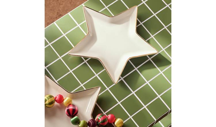 Habitat Star 2 Piece Stoneware Side Plates - White