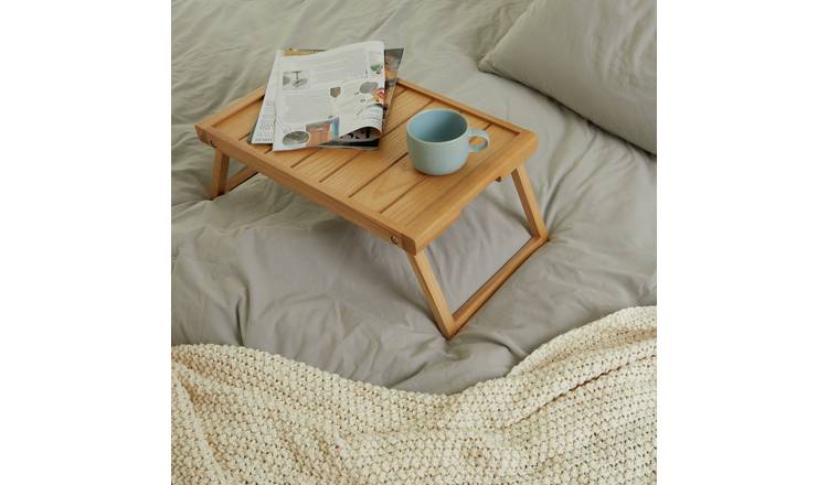 Wooden tray deals table for bed