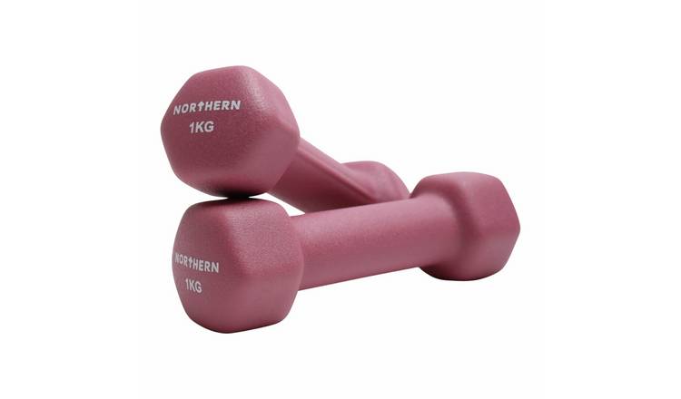 Northern Neoprene Hex Dumbbells Pink - 2 x 1kg