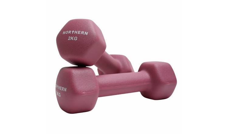 Northern Neoprene Hex Dumbbells Pink - 2 x 2kg