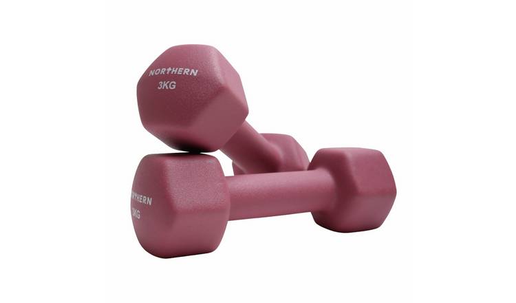 Northern Neoprene Hex Dumbbells Pink - 2 x 3kg