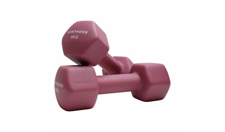 Northern Neoprene Hex Dumbbells Pink - 2 x 4kg