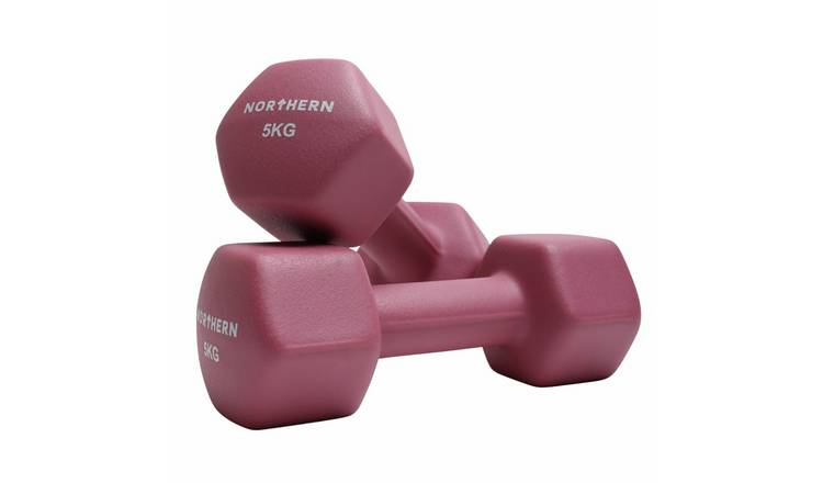 Northern Neoprene Hex Dumbbells Pink - 2 x 5kg