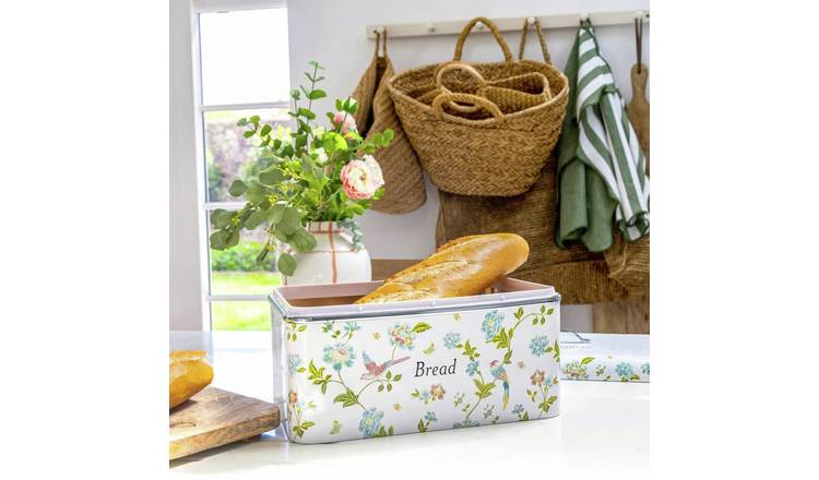 Viewquest Laura Ashley Stainless Steel Bread Bin - White