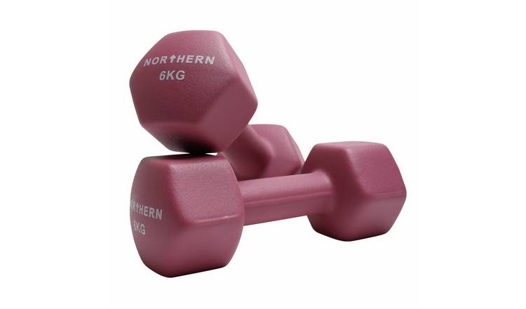 Northern Neoprene Hex Dumbbells Pink - 2 x 6kg