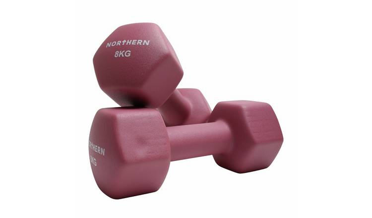 Northern Neoprene Hex Dumbbells Pink - 2 x 8kg