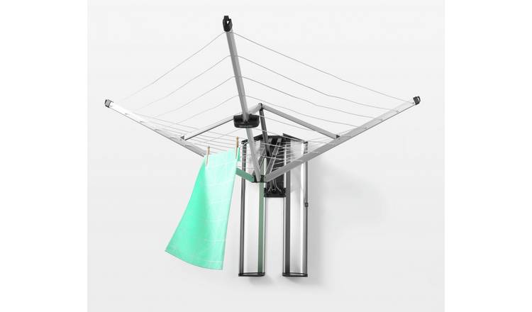 Brabantia 24m Wall Mounted Clothes Airer - Metallic Grey