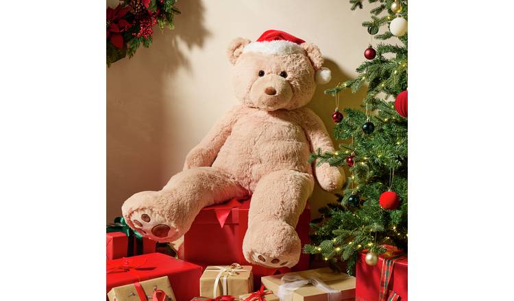 Argos Home Large Bear with Santa Hat Soft Toy