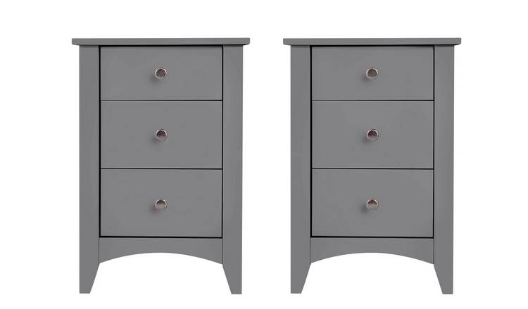 Buy Habitat Minato 2 Bedside Tables Set Grey Bedside Tables Argos
