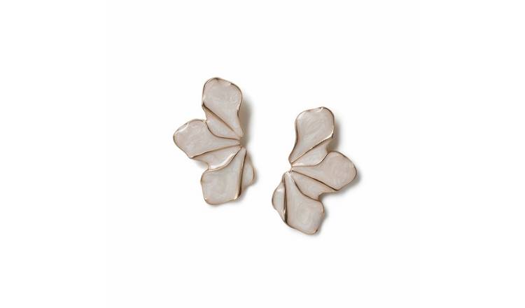 Freedom Cream Half Flower Earrings