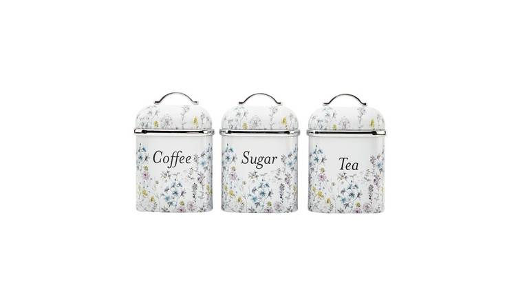 Viewquest Laura Ashley Stainless Steel Set of 3 Wild Meadow Canisters