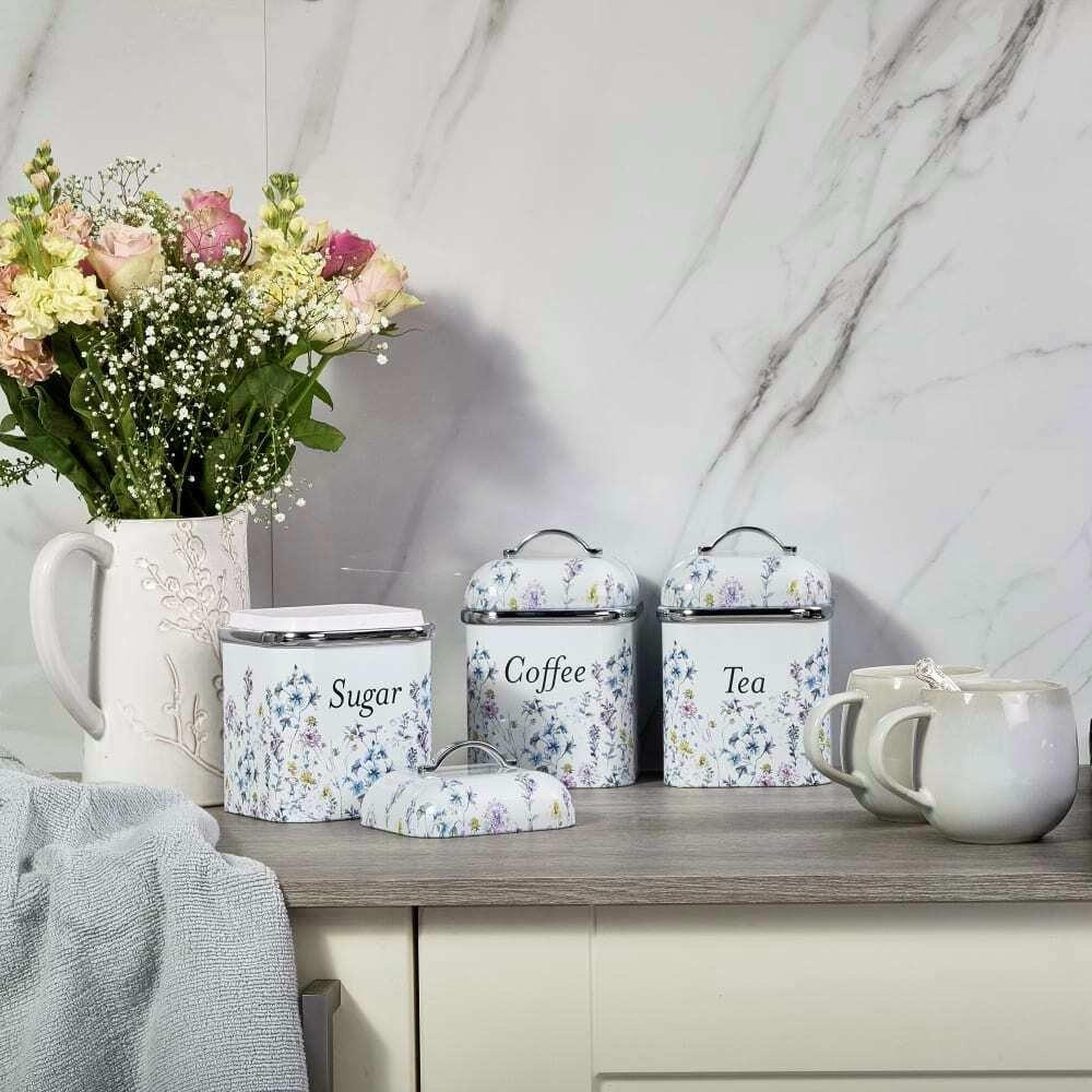 Buy Laura Ashley Stainless Steel Set of 3 Wild Meadow Canisters