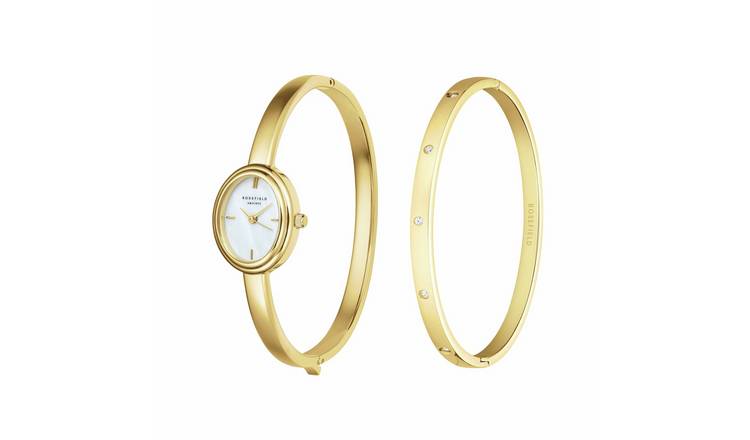 Rosefield Studio Ladies Gold Stainless Steel Bangle Watch And Bangle Set