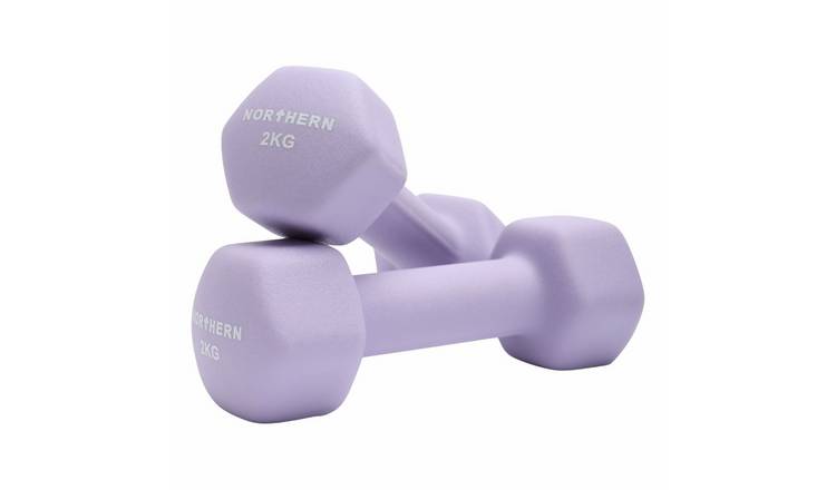 Northern Neoprene Hex Dumbbells Lavender - 2 x 2kg