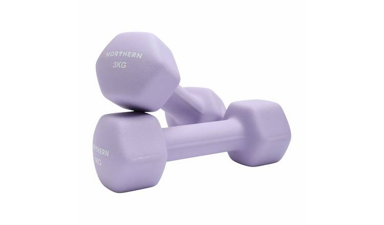 Northern Neoprene Hex Dumbbells Lavender - 2 x 3kg