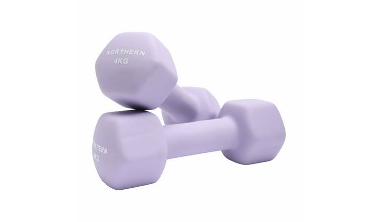 Northern Neoprene Hex Dumbbells Lavender - 2 x 4kg